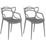 Kit 2 Cadeiras Allegra - Cinza Escuro