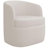 Poltrona Decorativa Giratória Para Sala De Estar Siena K01 Bouclê Creme - Lyam Decor