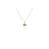 Colar Pingente Olho Grego Com Zircônia Multicolor Folheado Em Ouro 18k