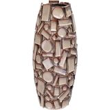 Vaso Decorativo Enfeite Casa Cerâmica 45x21x21cm Bege