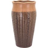 Vaso Decorativo Enfeite Casa Cerâmica 27x14x14cm Marrom