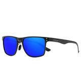 Óculos De Sol Unissex De Alumínio Polarizado Design Retangular Proteção Uv400 Azul