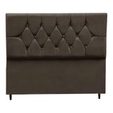 Cabeceira Cama Box Estofada Casal 140 Cm Geovana Suede Cor:marrom
