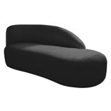 Divã Recamier Curvo Luna 140cm Lado Direito Suede - Doce Sonho Móveis Cor Preto