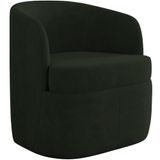 Poltrona Decorativa Giratória Para Sala De Estar Siena K01 Veludo Verde - Lyam Decor