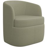 Poltrona Decorativa Giratória Para Sala De Estar Siena K01 Bouclê Verde - Lyam Decor