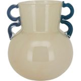 Vaso Decorativo Enfeite Casa Vidro 21x17x17cm Marfim