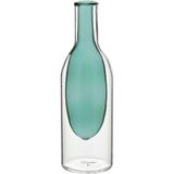 Vaso Decorativo Enfeite Casa Garrafa Vidro 15x5x5cm Verde