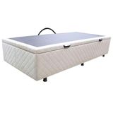 Base Cama Box Baú Solteiro Suede Bege