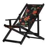 Espreguiçadeira Preguiçosa Dobrável Black Cb-preto Flores