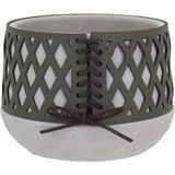 Vaso Decorativo Enfeite Casa Cimento 14x10x10cm Verde