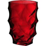 Vaso Decorativo Enfeite Casa Ondas Home&amp;co Vidro 19x12x12cm Vermelho