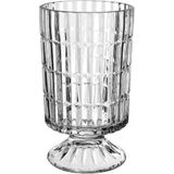 Vaso Decorativo Enfeite Casa Redondo Home&amp;co Com Pé Vidro 10x17x17cm Transparente