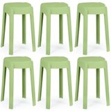 Kit 6 Banquetas Baixa Empilhável Nordica - Verde