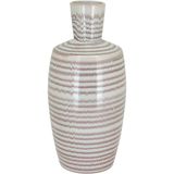 Vaso Decorativo Enfeite Casa Cerâmica 37x17x17cm Creme