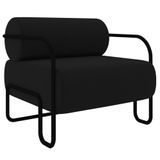Poltrona Decorativa Para Sala Industrial Kira K04 Veludo Preto Mpozenato