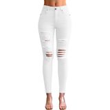 Jeans Roswear, Rasgados, Cintura Média, Destruiu Mulheres Brancas Magras