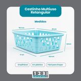 Cesto Multiuso Organizador Médio 20x15,5x6,5cm Azul