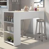 Bancada Ilha Gourmet 136x93x50cm Mdp Menu Móveis Branco