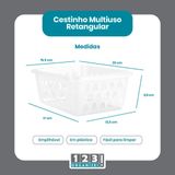 Cesto Multiuso Organizador Médio 20x15,5x6,5cm Transparente