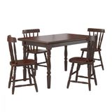 Mesa De Jantar Com 4 Cadeiras Madeira Castanho Piratini Castanho