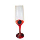 Taça Pomba Gira Luxo Rosa Negra Decorativa Champagne 186ml