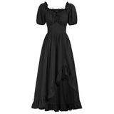 Vestido Scarlet Darkness Summer Medieval Ruffle Preto 2gg Feminino