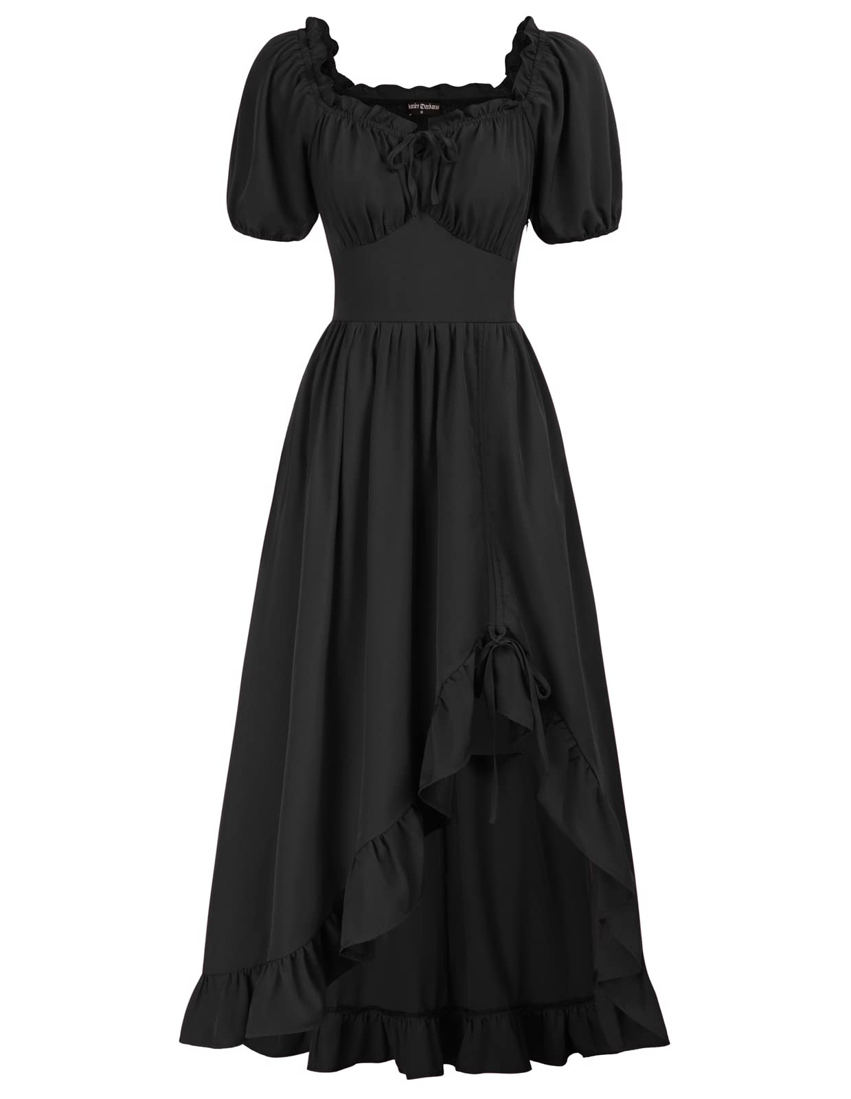 Vestido Scarlet Darkness Summer Medieval Ruffle Preto 2gg Feminino