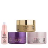 Máscaras Caviar, Super, Ouro 300g + Leave-in 500ml Dyusar