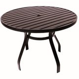 Mesa 90cm Sevilla Ripada Alumínio Área Externa Interna Jardim Marrom