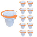 Balde Para Banho De Assento 20l E Tampa Rosca - Kit 11 Pçs