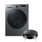 Kit Lava E Seca Wd11a Ecobubble Inox 11/7kg 110v E Aspirador Robô 2 Em 1 Com Wi-fi Vr5000 Kit