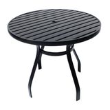 Mesa 90cm Sevilla Ripada Alumínio Área Externa Interna Jardim Preto