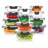 Home Life 12 Potes Vidro Hermético Alimentos Microondas
