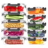 Home Life 10 Potes Vidro Hermético Alimentos Microondas