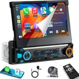 Estéreo De Carro Sooemaka A Mais Nova Tela Sensível Ao Toque Single Din Com Carplay