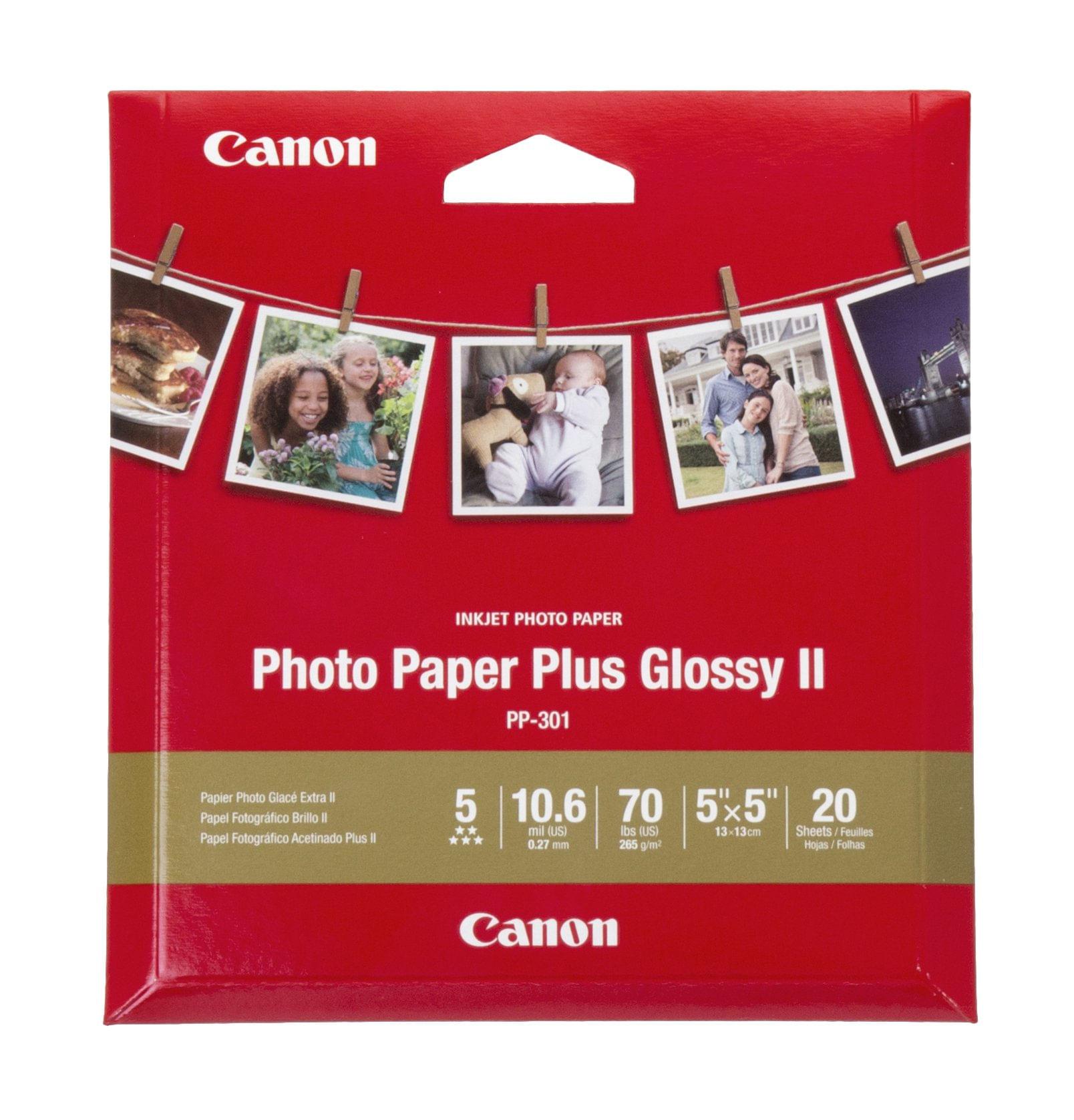 Papel Fotográfico Canon Glossy Photo Paper Plus Ii 5x5 20 Folhas