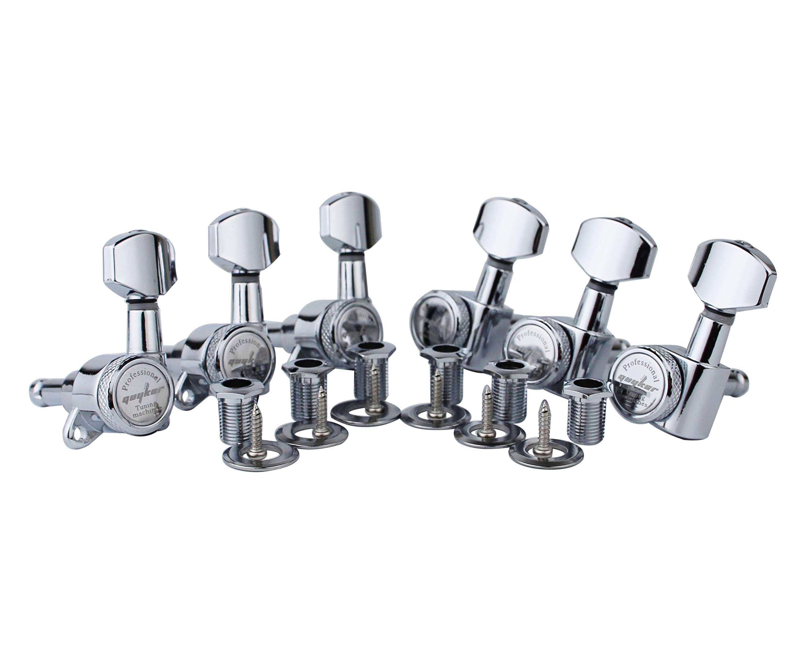 Afinadores De Bloqueio De Guitarra Guyker 1:18 Lock String Chrome 6l