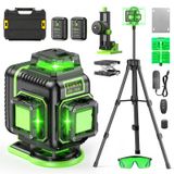 Nível De Laser Elikliv 4d 360° Com Autonivelamento Com Tripé De Alcance De 50 M