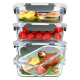 Home Life 5 Potes Vidro Hermético Alimentos Microondas