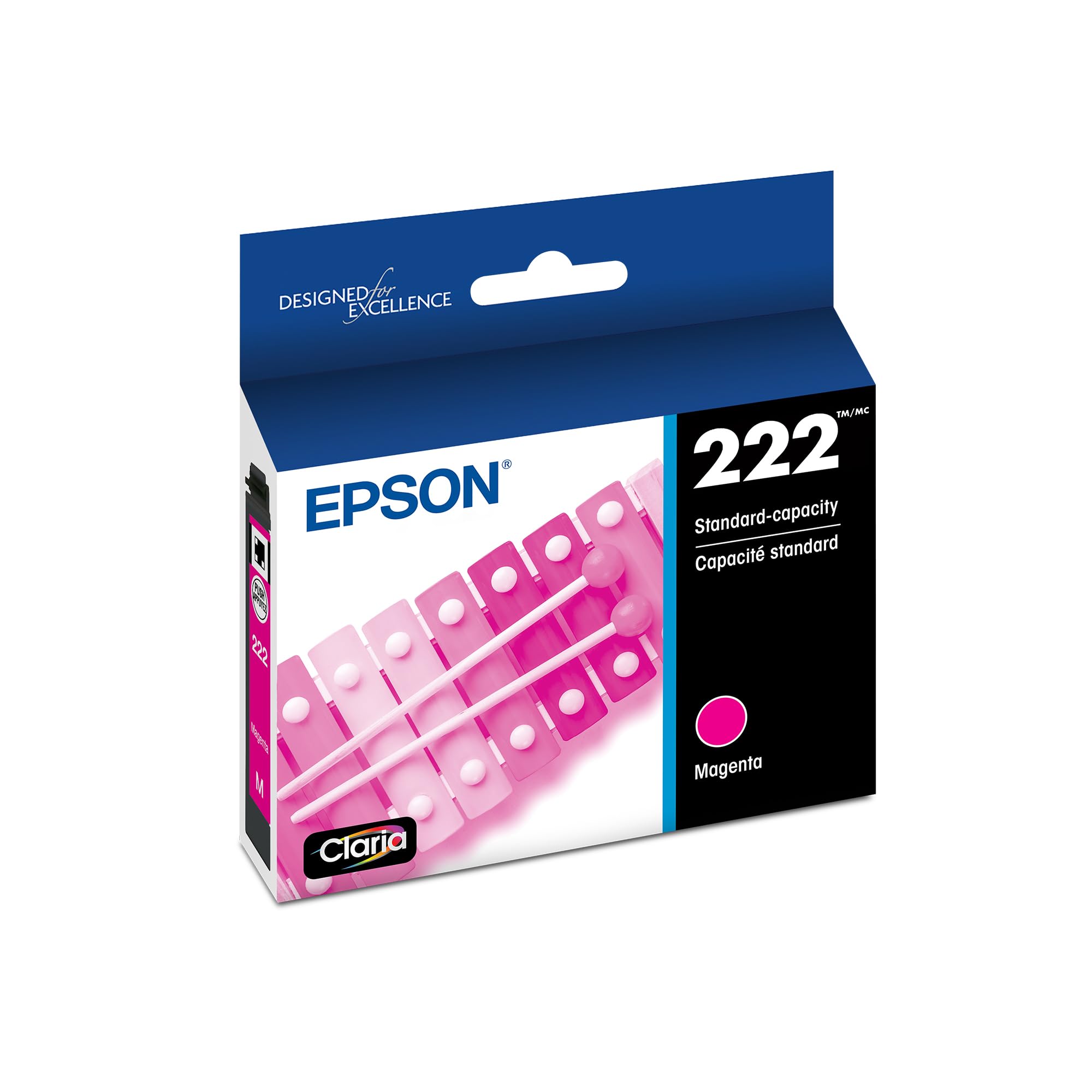 Cartucho De Tinta Epson 222 Claria Magenta De Capacidade Padrão