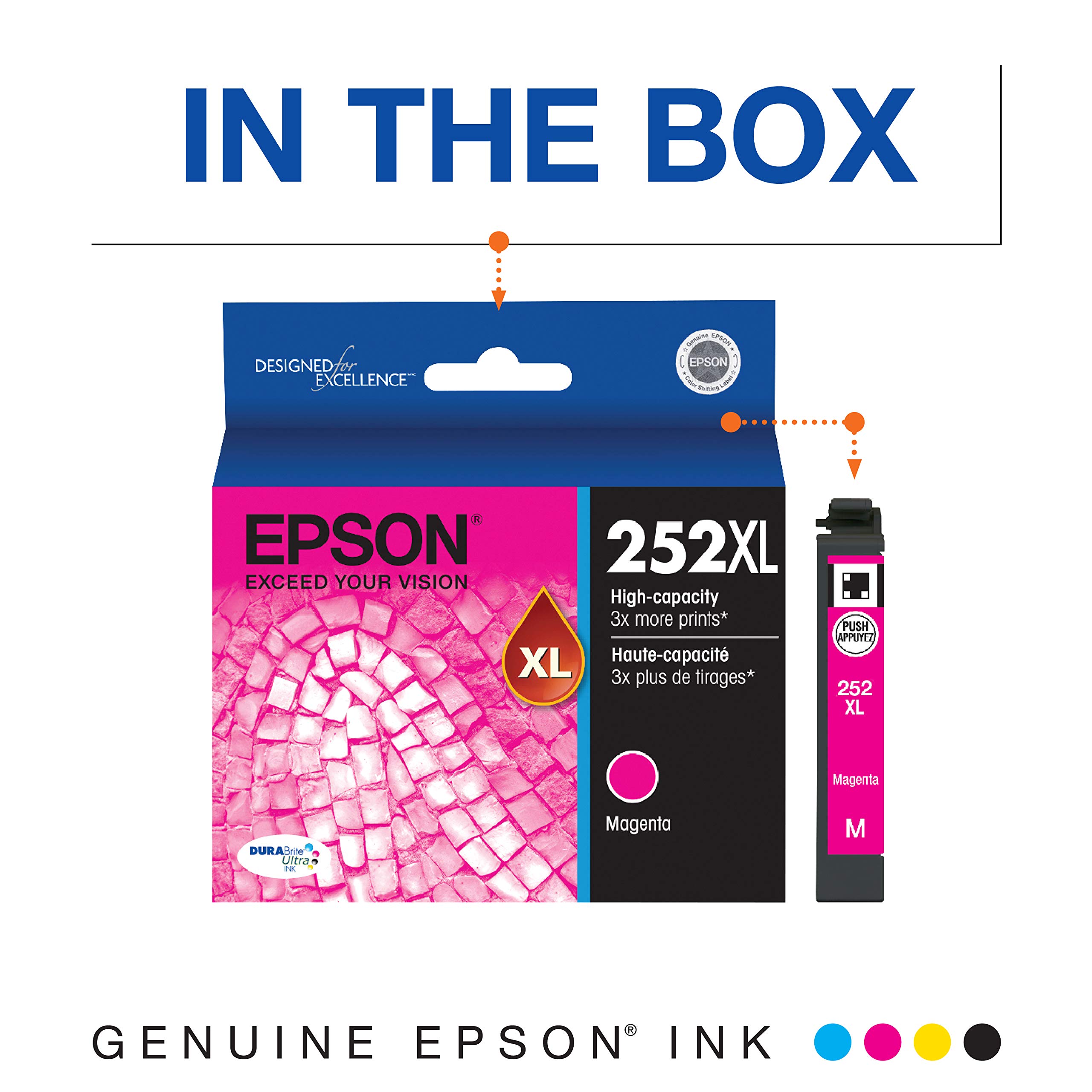 Cartucho De Tinta Epson 252 Durabrite Ultra Magenta T252xl320-s
