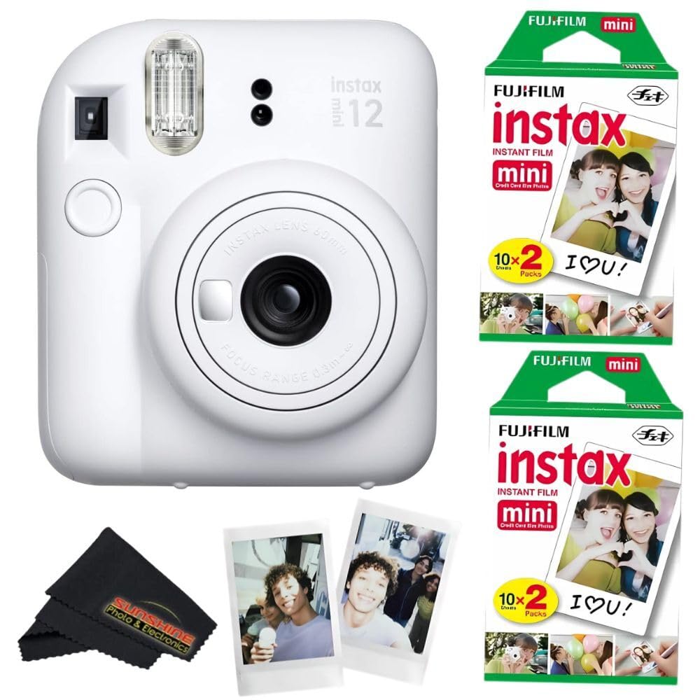 Câmera Fujifilm Instax Mini 12 Clay White Com 40 Filmes