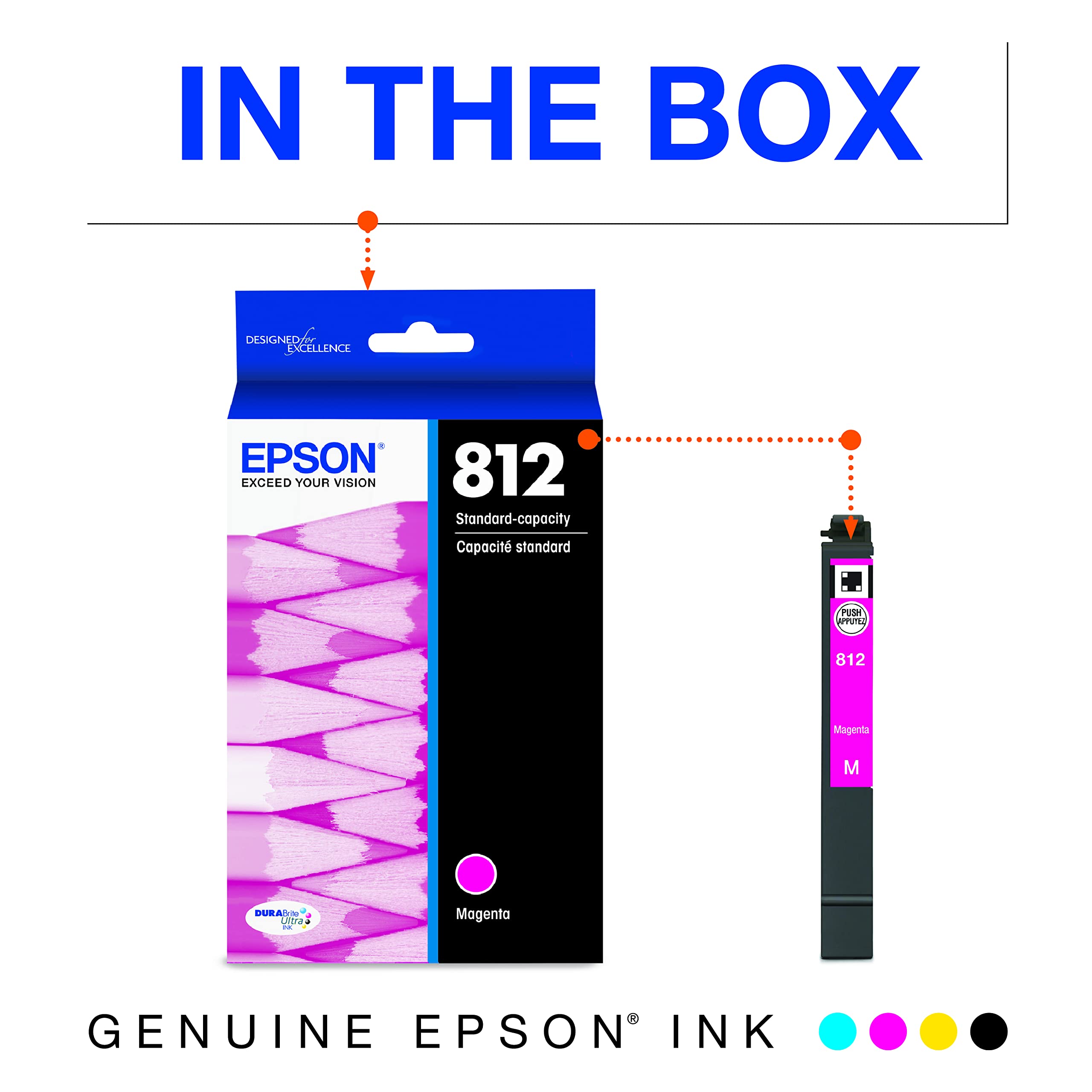 Cartucho De Tinta Epson T812 Durabrite Ultra Magenta (t812320-s)