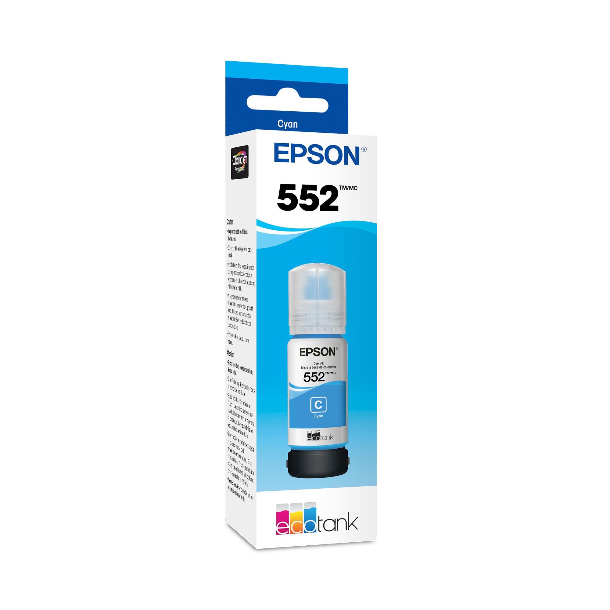 Garrafa De Tinta Epson 552 Ecotank Ciano De Capacidade Ultra-alta 70ml