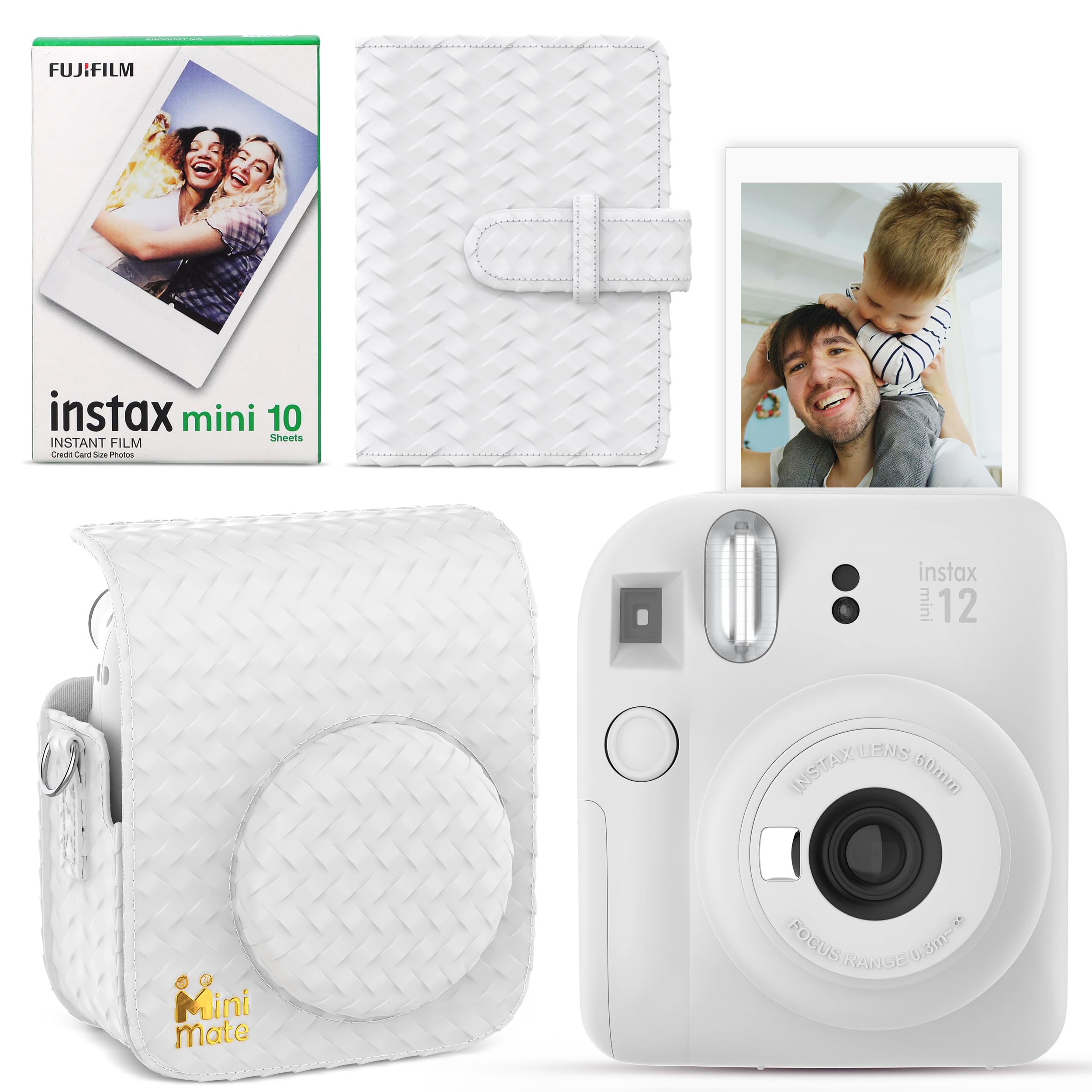 Câmera Instantânea Fujifilm Instax Mini 12 Clay White Com Pacote