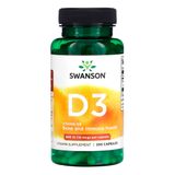 Vitamina D3 10mcg Swanson 250 Cápsulas Importado