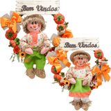 Casal Guirlandas Espantalhos Festa Junina Fazenda Xará 50cm