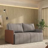 Sofá Cama Retrátil E Reclinável 3 Lugares 180cm Jequitibá Cabecasa Madeiramadeira Caramelo/capuccino