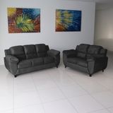 Conjunto De Sofás Clássico 3 E 2 Lugares Preto